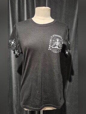 Graphic Black Crewneck Tee with White Occult Print (Box B)